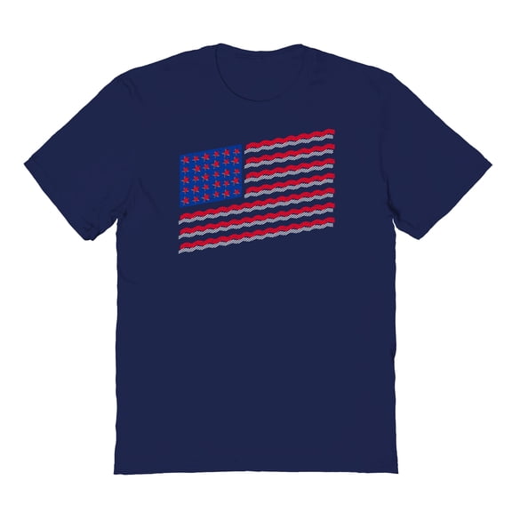 Americana Pop Flag Graphic Navy Men's Cotton T-Shirt
