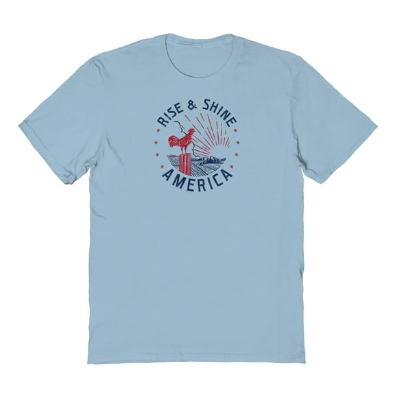 Americana Rise Shine Graphic Light Blue Men's Cotton T-Shirt