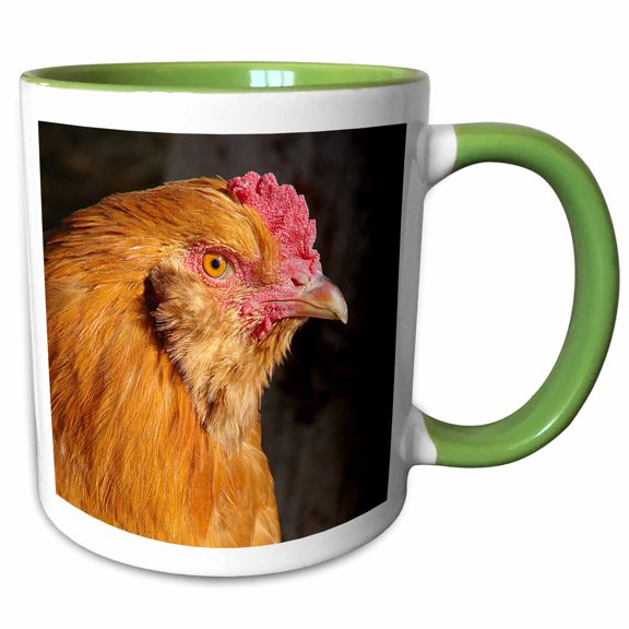 3drose, Americana Rooster, 11oz Two-tone Green Mug