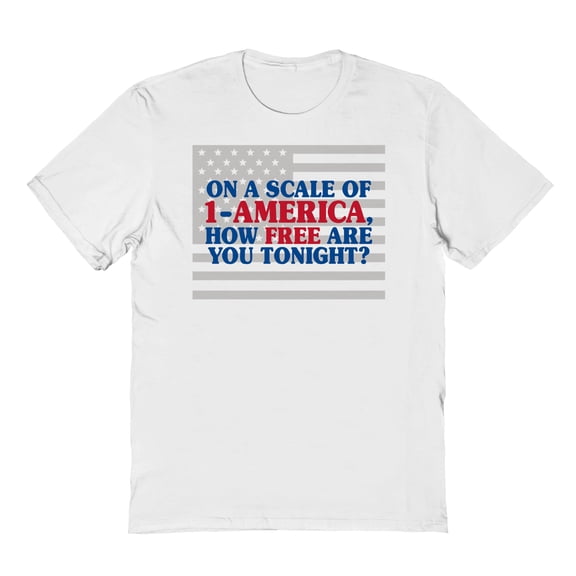 Americana Scale America Graphic White Men's Cotton T-Shirt