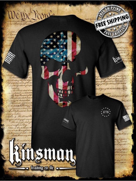 Americana Skull Double Sided Flag T-Shirt