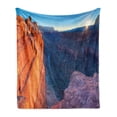 thumbnail image 1 of Americana Soft Flannel Fleece Blanket, Sunrise at Toroweap Point Grand Canyon National Park Scenery Picture, Cozy Plush for Indoor and Outdoor Use, 50" x 70", Purplegrey Orange Blue, by Ambesonne, 1 of 5