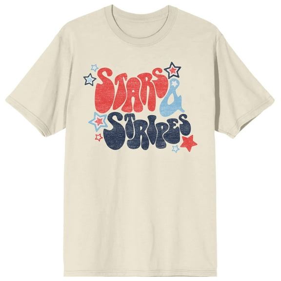 Americana Stars & Stripes Men's Natural T-Shirt-Medium