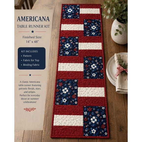Americana Table Runner: Patriotic Quilt Kit
