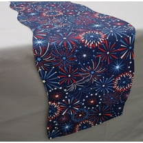 Americana Table Runner by Penny's Needful Things (3 Feet Long - SCALLOPED) (Fireworks)