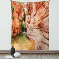 thumbnail image 1 of Americana Tapestry, Elves Chasm Colorado River Plateau Creek Grand Canyon Image Print, Wall Hanging for Bedroom Living Room Dorm Decor, 60W X 80L Inches, Scarlet Green Pale Brown, by Ambesonne, 1 of 5
