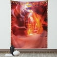 thumbnail image 1 of Americana Tapestry, Sunbeam Piercing Through Sandstone at High Noon in Antelope Canyon Picture, Wall Hanging for Bedroom Living Room Dorm Decor, 60W X 80L Inches, Orange Red Coral, by Ambesonne, 1 of 2