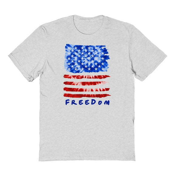 Americana Tie Dye Blocks Graphic Ash Grey Men's Cotton T-Shirt