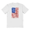 thumbnail image 1 of Americana Tie Dye Flag Graphic White Men's Cotton T-Shirt, 1 of 1