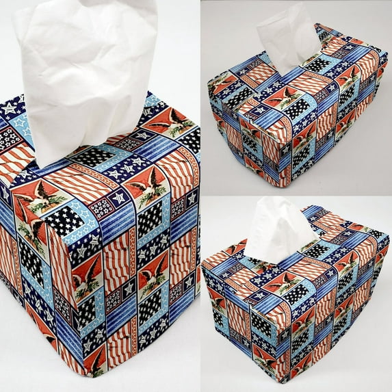 Americana Tissue Box Cover by Penny's Needful Things (Cube) (Eagle)