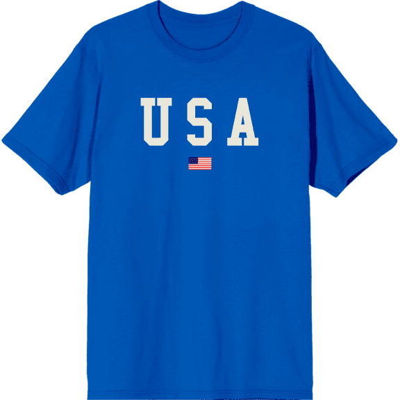 Americana USA Flag Crew Neck Short Sleeve Adult T-shirt
-3XL-Orange