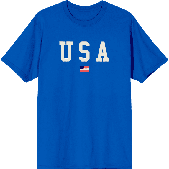 Americana USA Flag Crew Neck Short Sleeve Adult T-shirt
-3XL-Orange