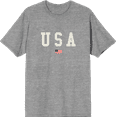 thumbnail image 1 of Americana USA Flag Crew Neck Short Sleeve Adult T-shirt
-Small-Heather Gray, 1 of 3