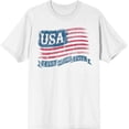 thumbnail image 1 of Americana USA Flag Land of the Free Men's White Crew Neck Short Sleeve Tee-3XL, 1 of 2
