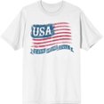thumbnail image 1 of Americana USA Flag Land of the Free Men's White Crew Neck Short Sleeve Tee-Medium, 1 of 2