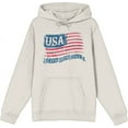 thumbnail image 1 of Americana USA Flag Land of the Free Sand Adult Long Sleeve Hoodie-3XL, 1 of 3