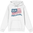 thumbnail image 1 of Americana USA Flag Land of the Free White Adult Long Sleeve Hoodie-Medium, 1 of 3