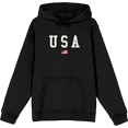 thumbnail image 1 of Americana USA Flag Long Sleeve Adult Hooded Sweatshirt-3XL-Black, 1 of 3