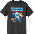 thumbnail image 1 of Americana USA Freedom #1 Charcoal Men's Crew Neck Short Sleeve Tee-Small, 1 of 2