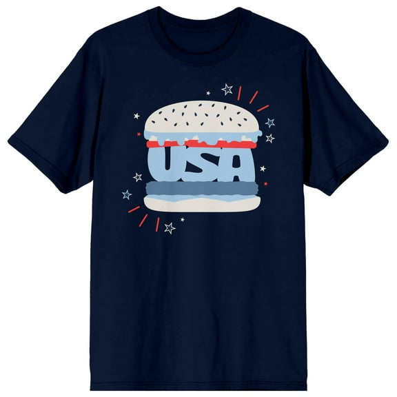 Americana USA Hamburger Men's Navy T-shirt-3XL