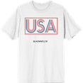 thumbnail image 1 of Americana USA Neon Sign Men's White Crew Neck Short Sleeve Tee-Medium, 1 of 2