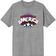 Americana United States Of America Heather Gray Mens Crew Neck Short Sleeve Tee-Large