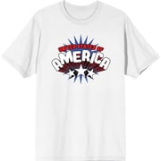 Americana United States Of America Mens White Crew Neck Short Sleeve Tee-Medium