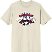 Americana United States Of America Natural Mens Crew Neck Short Sleeve Tee-XXL