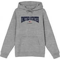 thumbnail image 1 of Americana United States of America Flag Adult Heather Gray Long Sleeve Hoodie-Large, 1 of 3