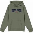 thumbnail image 1 of Americana United States of America Flag Adult Olive Long Sleeve Hoodie-Medium, 1 of 3