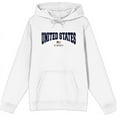thumbnail image 1 of Americana United States of America Flag Adult White Long Sleeve Hoodie-Medium, 1 of 3
