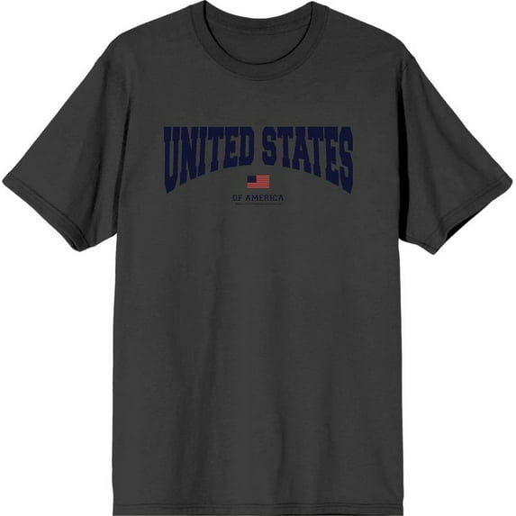 Americana United States of America Flag Men's Charcoal Crew Neck Short Sleeve Tee-XXL
