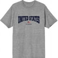 thumbnail image 1 of Americana United States of America Flag Men's Heather Gray Crew Neck Short Sleeve Tee-Medium, 1 of 2