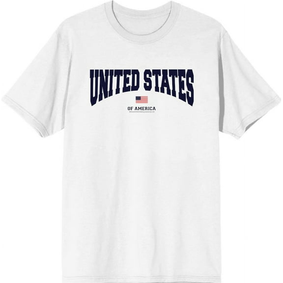 Americana United States of America Flag Men's White Crew Neck Short Sleeve Tee-XS