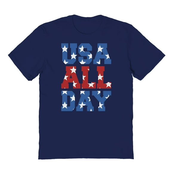 Americana Usa All Day Graphic Navy Men's Cotton T-Shirt
