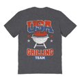 thumbnail image 1 of Americana Usa Grilling Team Graphic Dark Heather Men's Cotton T-Shirt, 1 of 1