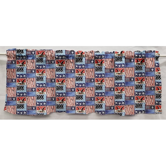 Americana Valance by Penny's Needful Things (One Valance Panel 18 inches Long LINED) (Eagle)