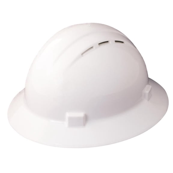 Erb Americana Full Brim Vent Hard Hat 4Pt Ratchet White