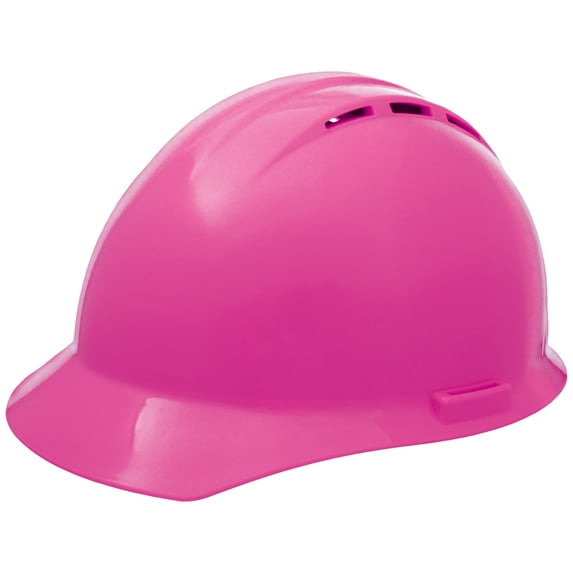 Hard Hat, Americana, Polyethylene, 4 Point Ratchet, Type 1, Class C, Hi-Vis Pink