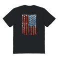 thumbnail image 1 of Americana Vertical Worn Flag Graphic Black Men's Cotton T-Shirt, 1 of 1