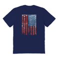 thumbnail image 1 of Americana Vertical Worn Flag Graphic Navy Men's Cotton T-Shirt, 1 of 1