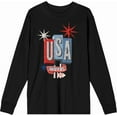 thumbnail image 1 of Americana Vintage Motel Sign Black Adult Crew Neck Long Sleeve Tee-XS, 1 of 3