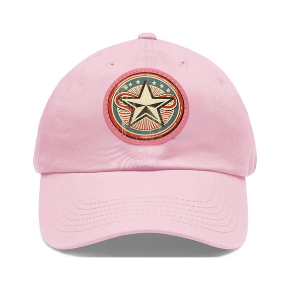 Americana Vintage Retro Star Flag Dad Hat Strap Back Circle Round Patch