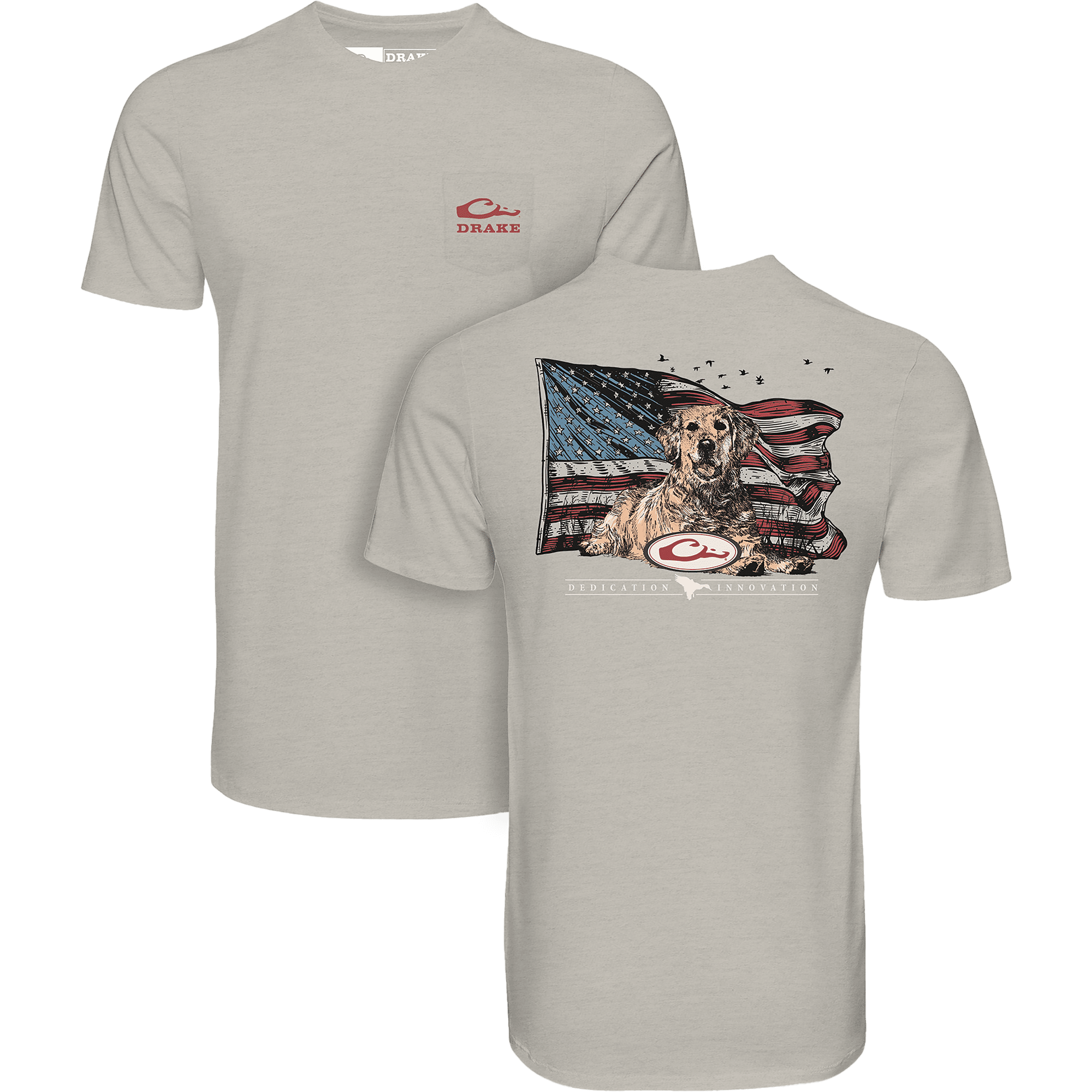 Americana Yellow Lab T SS Cobblestone Light Heather 2Xlarge