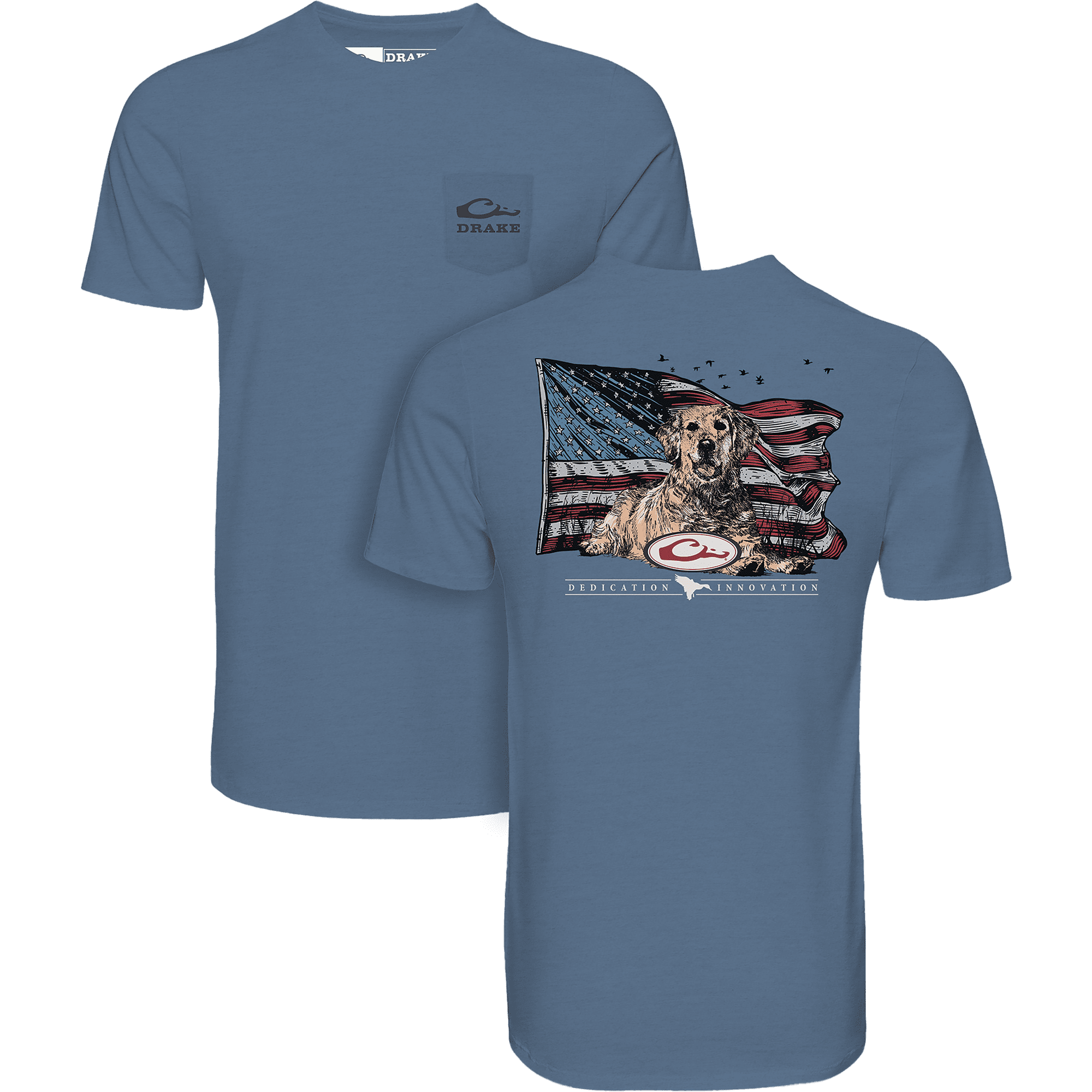Americana Yellow Lab T SS Coronet Blue Light Heather 2Xlarge