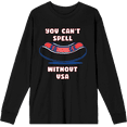 thumbnail image 1 of Americana You Can't Spell Sausage Without USA Crew Neck Long Sleeve Adult Tee-Medium-Black, 1 of 2