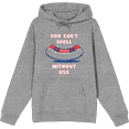thumbnail image 1 of Americana You Can't Spell Sausage Without USA Long Sleeve Adult Hooded Sweatshirt-Medium-Heather Gray, 1 of 3