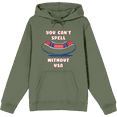 thumbnail image 1 of Americana You Can't Spell Sausage Without USA Long Sleeve Olive Adult Hooded Sweatshirt
-Medium, 1 of 3