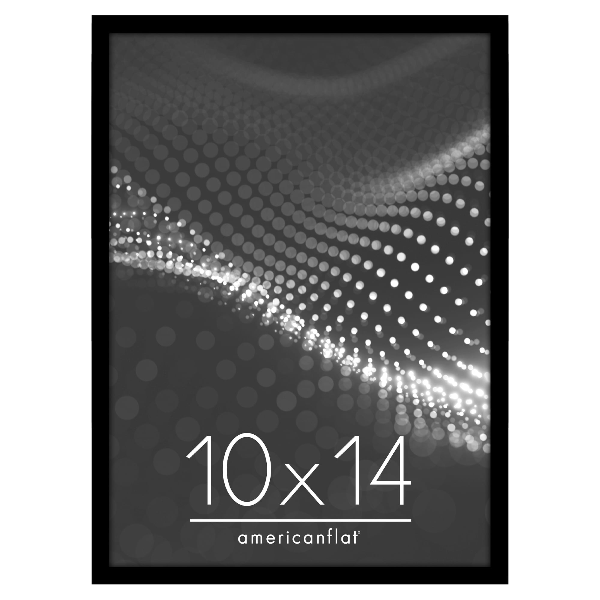 Americanflat 10x14 Picture Frame with Shatter-Resistant Glass Streamline Collection Thin Border Wall - Black