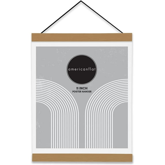 Americanflat 11 Inch Oak Magnetic Poster Frames, Wooden Poster Hanger Frame for Posters, Prints, Photos, Pictures, Maps, Scrolls, Art Prints and Canvas Artwork